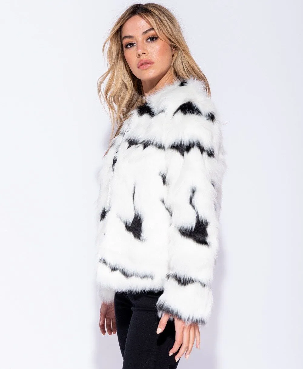 Faux Fur Jacket Formal Evening Party Satin Lined Coat