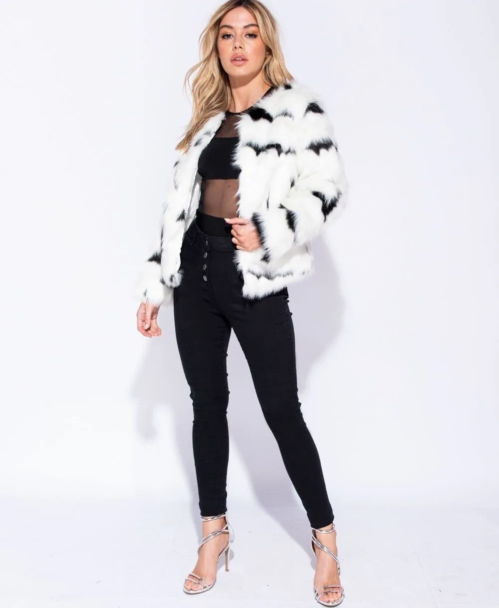 Faux Fur Jacket Formal Evening Party Satin Lined Coat