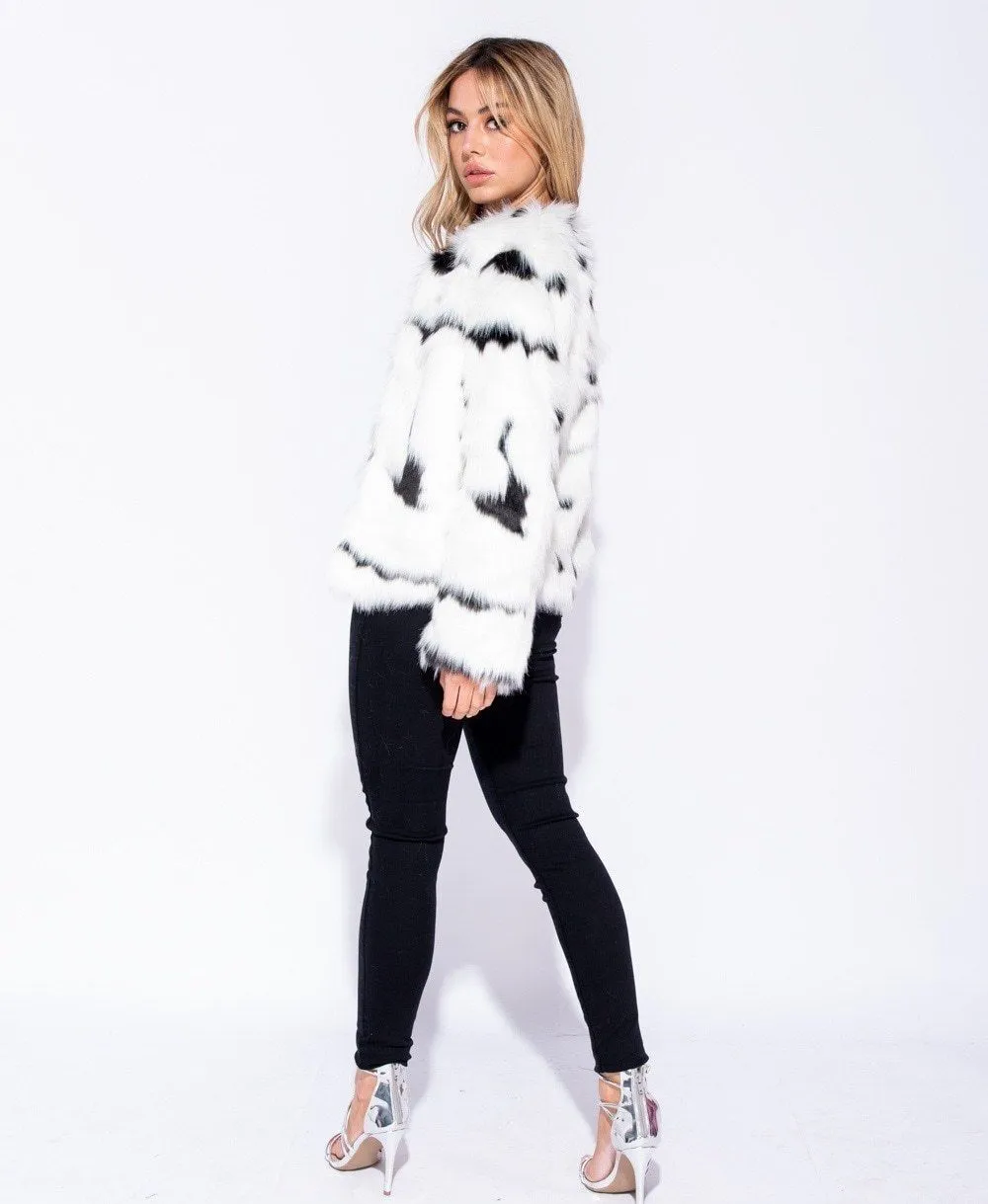 Faux Fur Jacket Formal Evening Party Satin Lined Coat