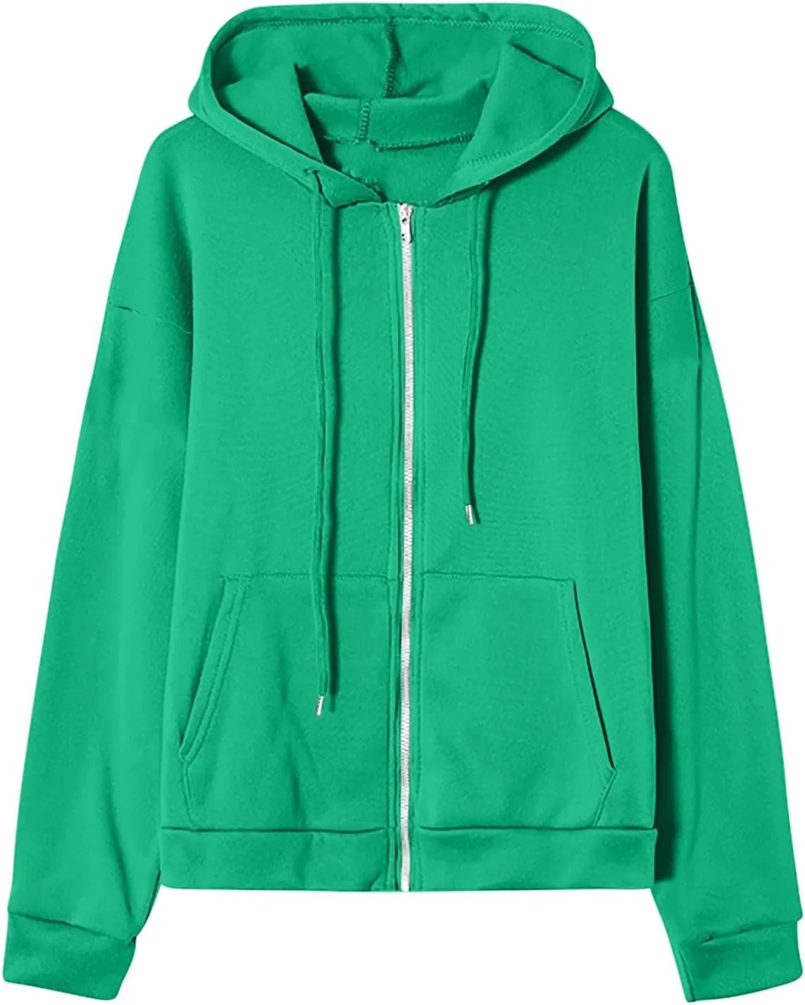 Fenleo Womens Zip Up Hoodies Long Sleeve Oversized Sweatshirts Fall Outfits Pockets Patchwork Hoodie for Women