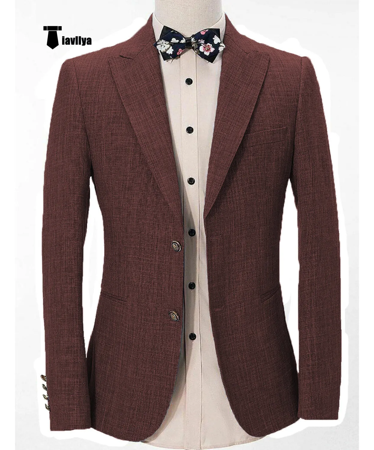Formal Men's Regular Peak Lapel Blazer for Weddings
