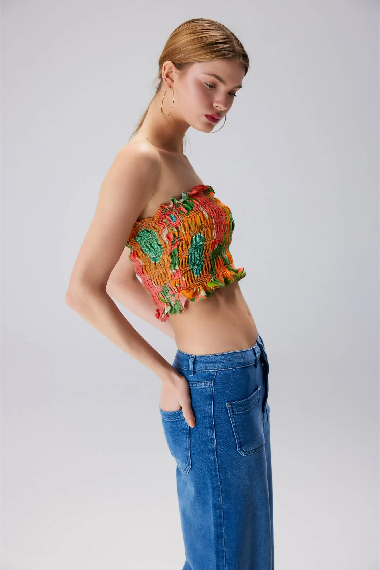 Front Pocket Wide Leg Jeans