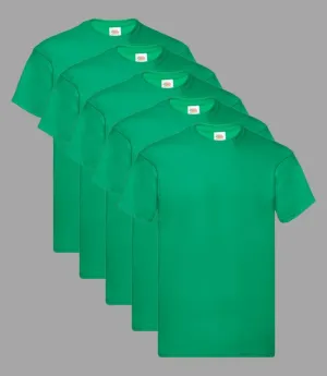 Fruit of the Loom Kid's T-Shirt, Kelly Green, 3-4 to 14-15 Years, (Pack of 5)