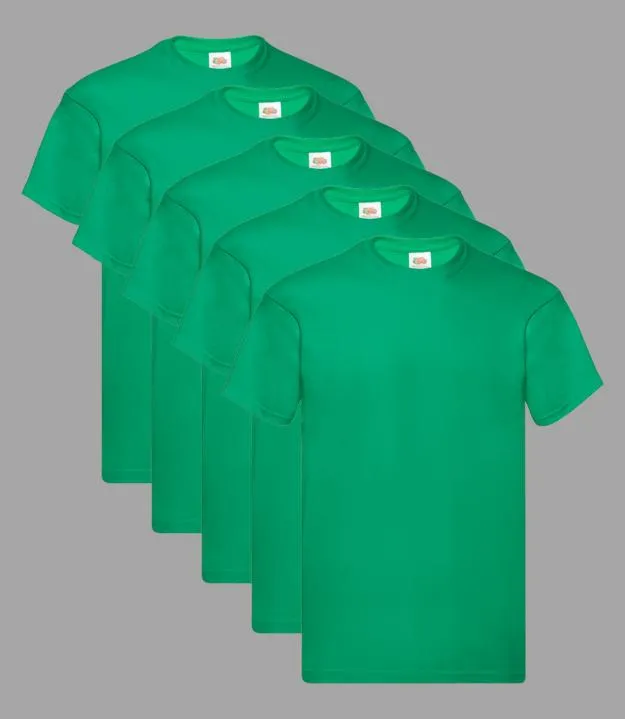 Fruit of the Loom Kid's T-Shirt, Kelly Green, 3-4 to 14-15 Years, (Pack of 5)