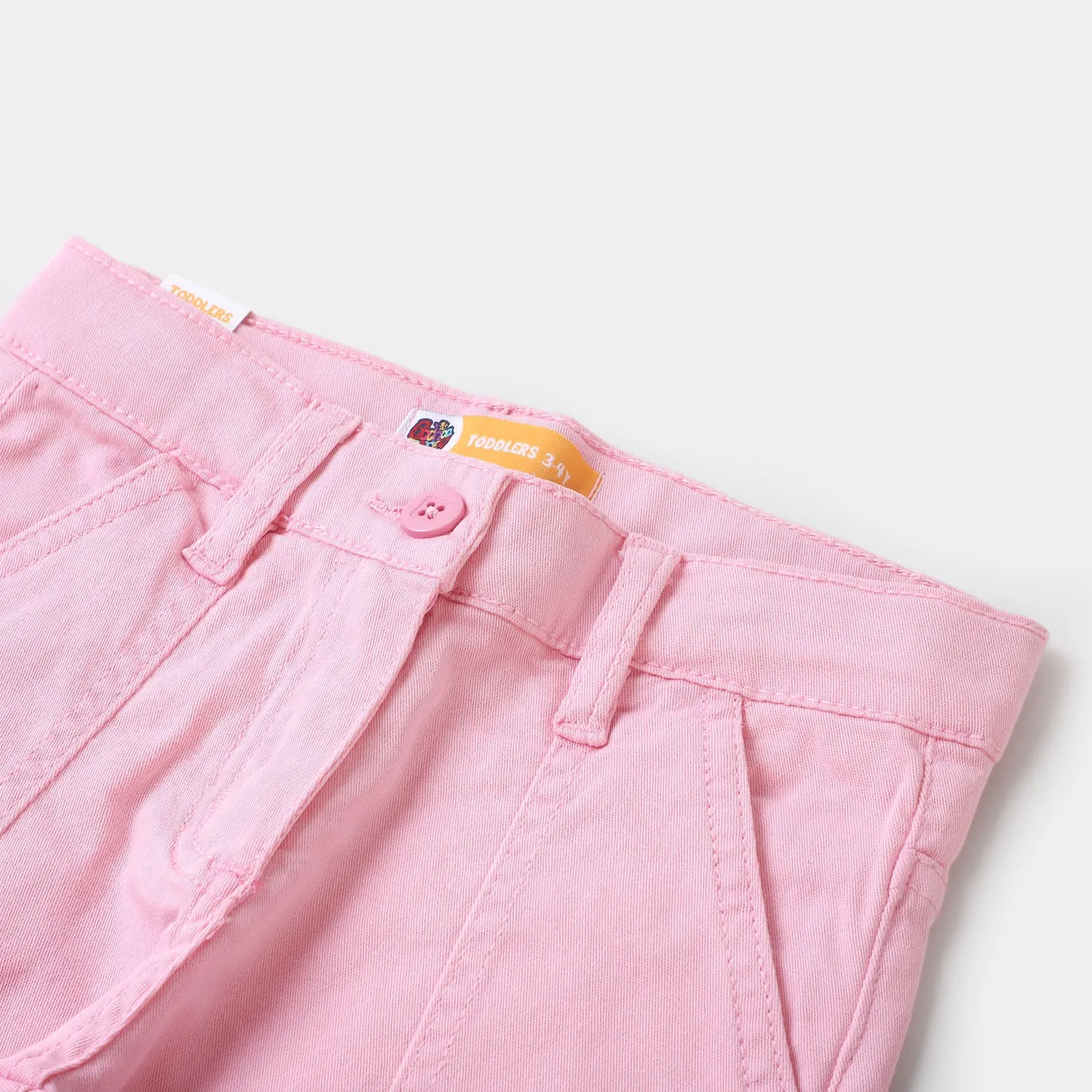 Girls Pant Cotton Solid - Pink