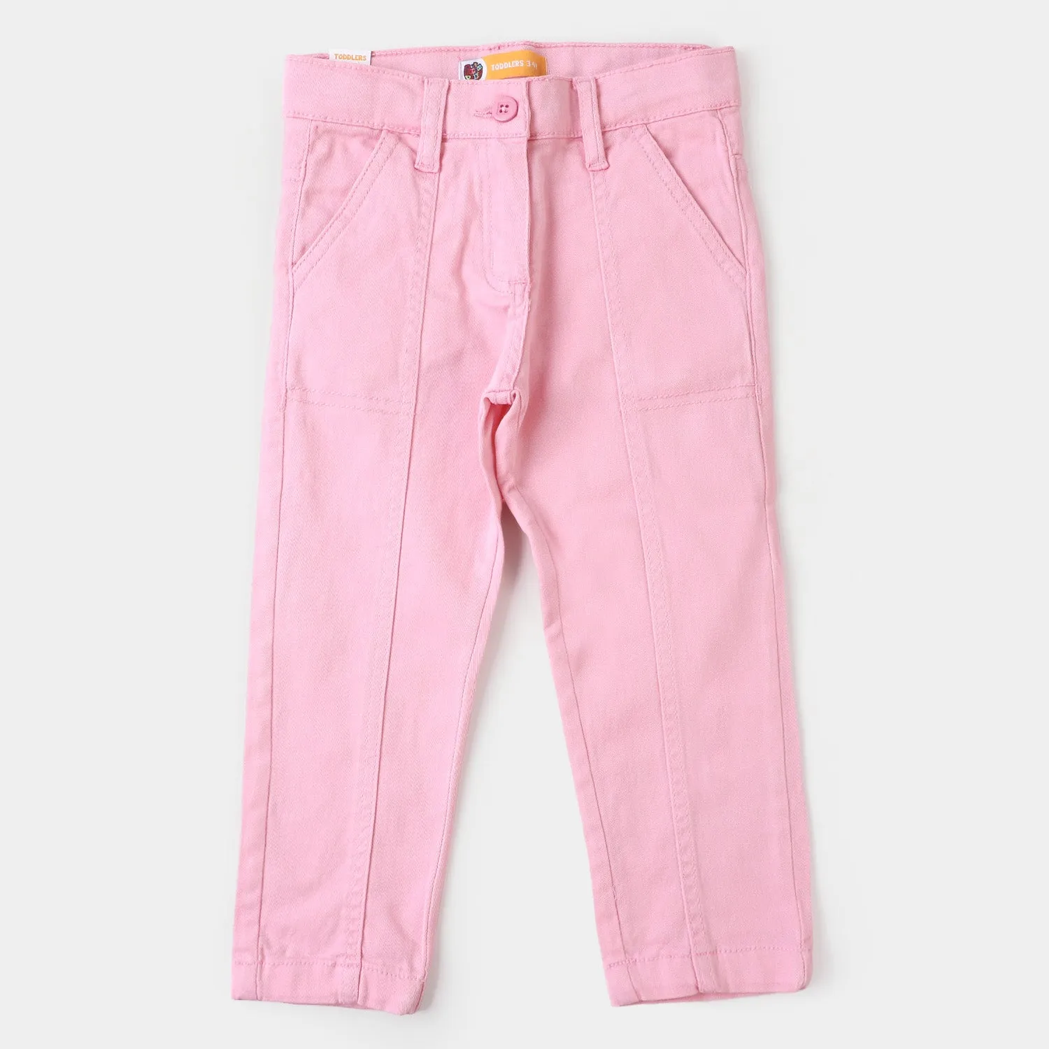 Girls Pant Cotton Solid - Pink