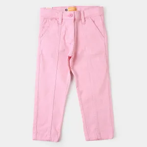 Girls Pant Cotton Solid - Pink