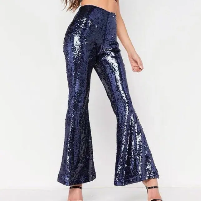 Glittery Sequin Flare Pants