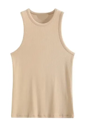 'Gloria' Sleeveless Round-Neck Tank Top (2 Colors)