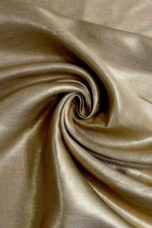 Gold Herringbone Metallic Linen
