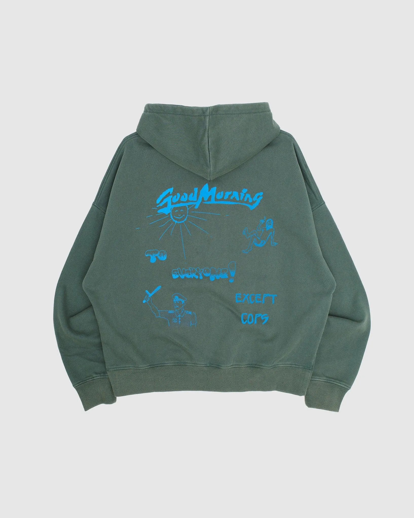 Good Morning Cops Vintage Wash Zip Hoodie
