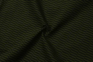 Green and Black Stripes Printed Cotton Cambric Fabric