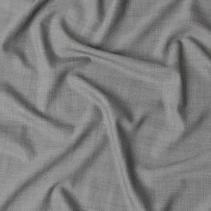 Grey Premium pure Italian Super 150's all wool suitn fabric in checks design-D16462
