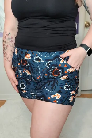 Harem Shorts in Navy Floral (Super Soft) S-XL