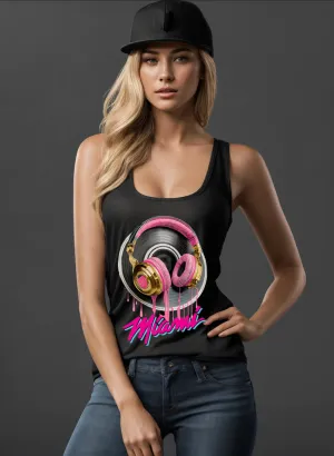 Headphones Miami Art Exclusive Tank Top | Grooveman Music
