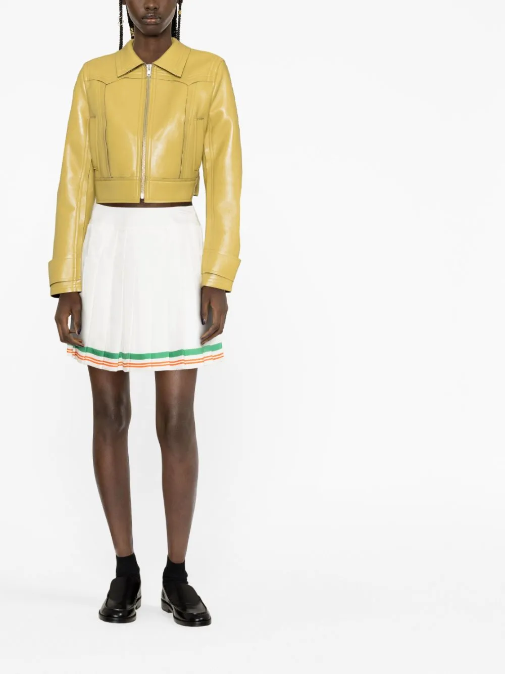 high-waisted A-line skirt