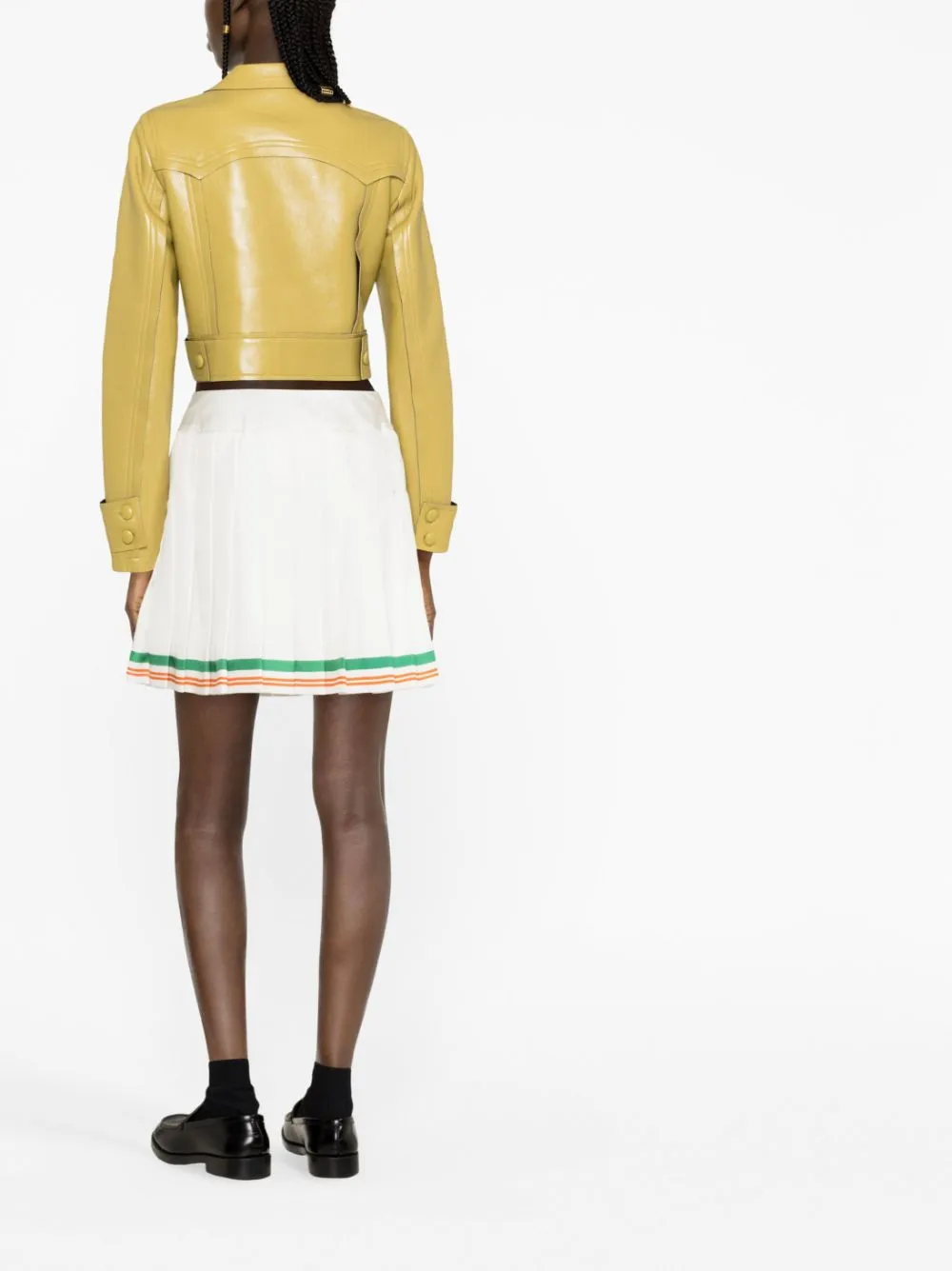 high-waisted A-line skirt