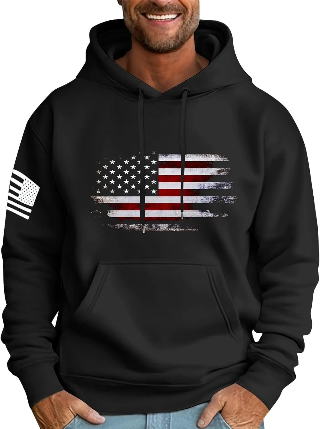 Hoodies for Men Fashion Hoodies Oversized Fleece Sweatshirts Fall Long Sleeve Pullover Big and Tall Graphic Hoodie