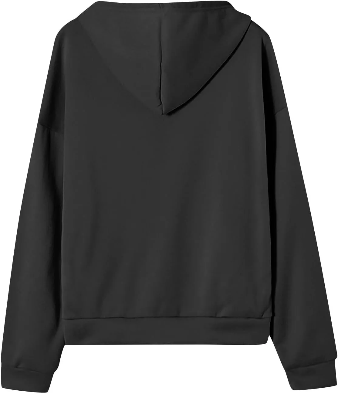 Hoodies for Women Casual Full Zip Up Plush Hoodie Loose Solid Sweatshirt Long Sleeve Jacket with Pockets
