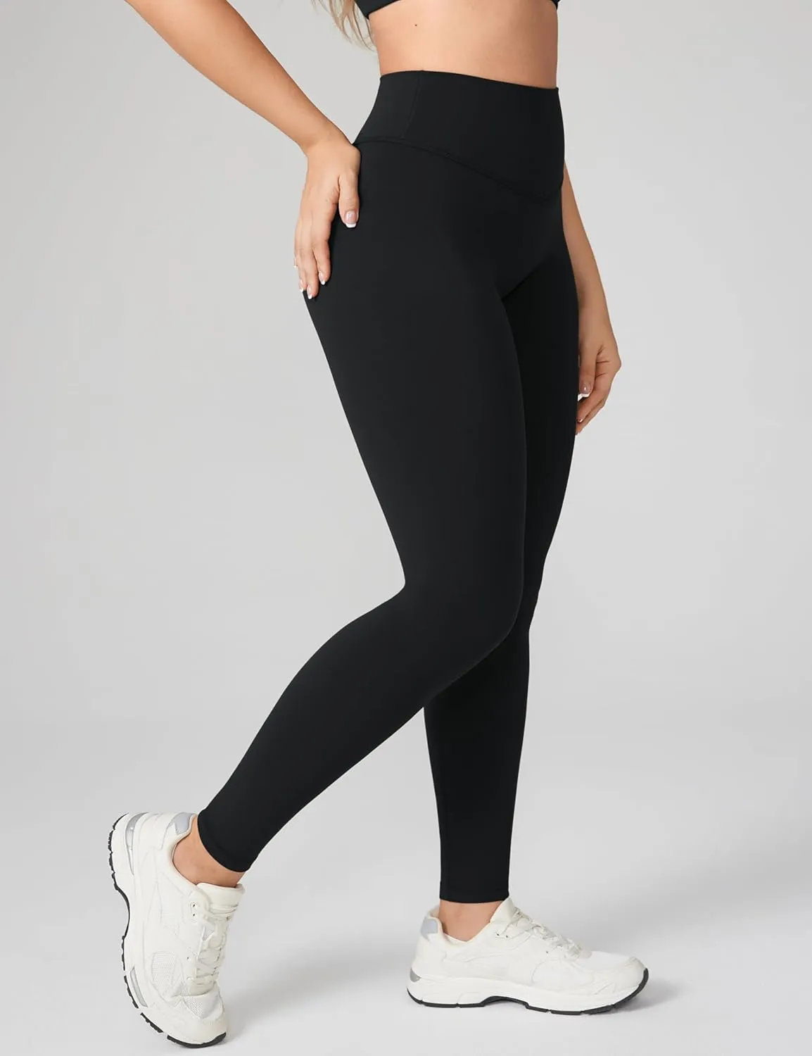 Hugcurve No Front Seam Full Length High Waisted Workout Leggings for Women Buttery Yoga Pants Athletic Tights - 28''