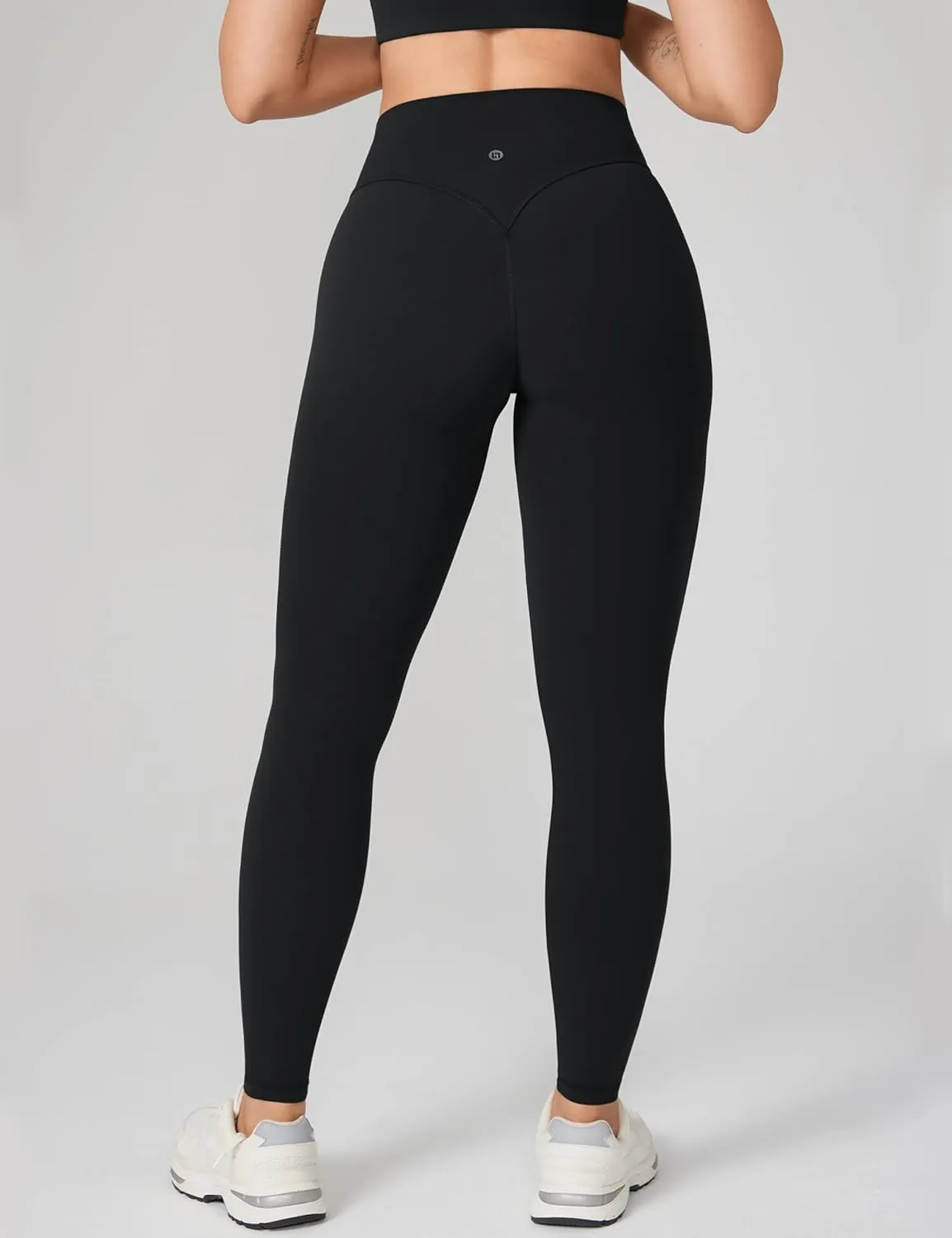 Hugcurve No Front Seam Full Length High Waisted Workout Leggings for Women Buttery Yoga Pants Athletic Tights - 28''