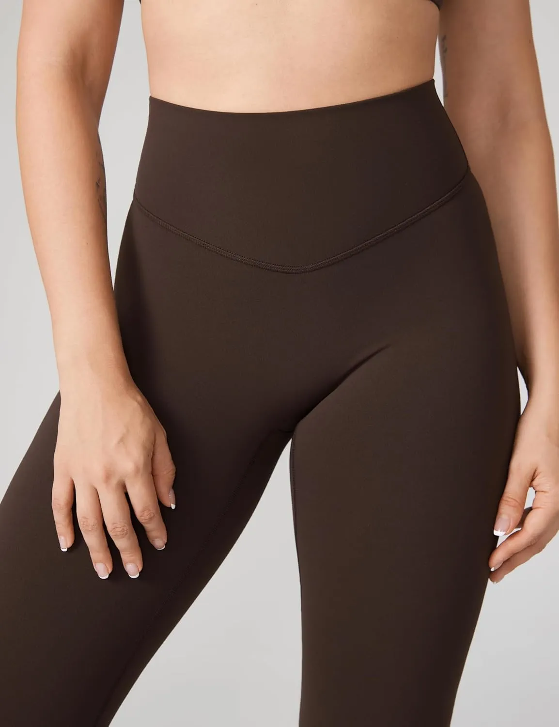 Hugcurve No Front Seam High Waisted Flare Leggings for Women Bootcut Yoga Pants Buttery Soft Lounge Workout - 31''