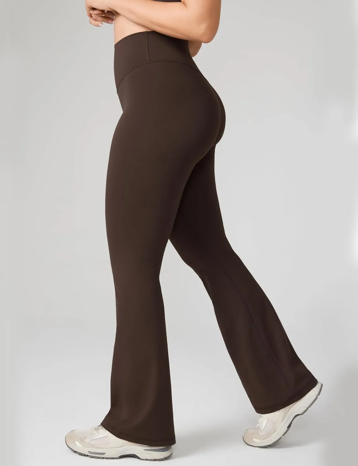 Hugcurve No Front Seam High Waisted Flare Leggings for Women Bootcut Yoga Pants Buttery Soft Lounge Workout - 31''