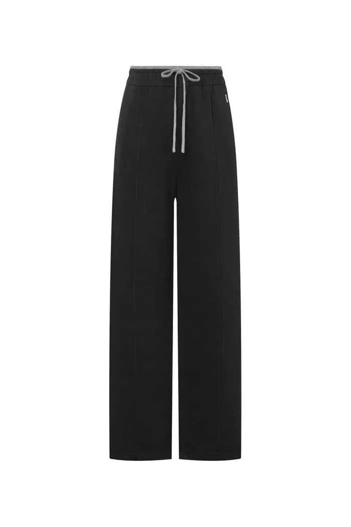 Icy Double-Waistband Casual Pants