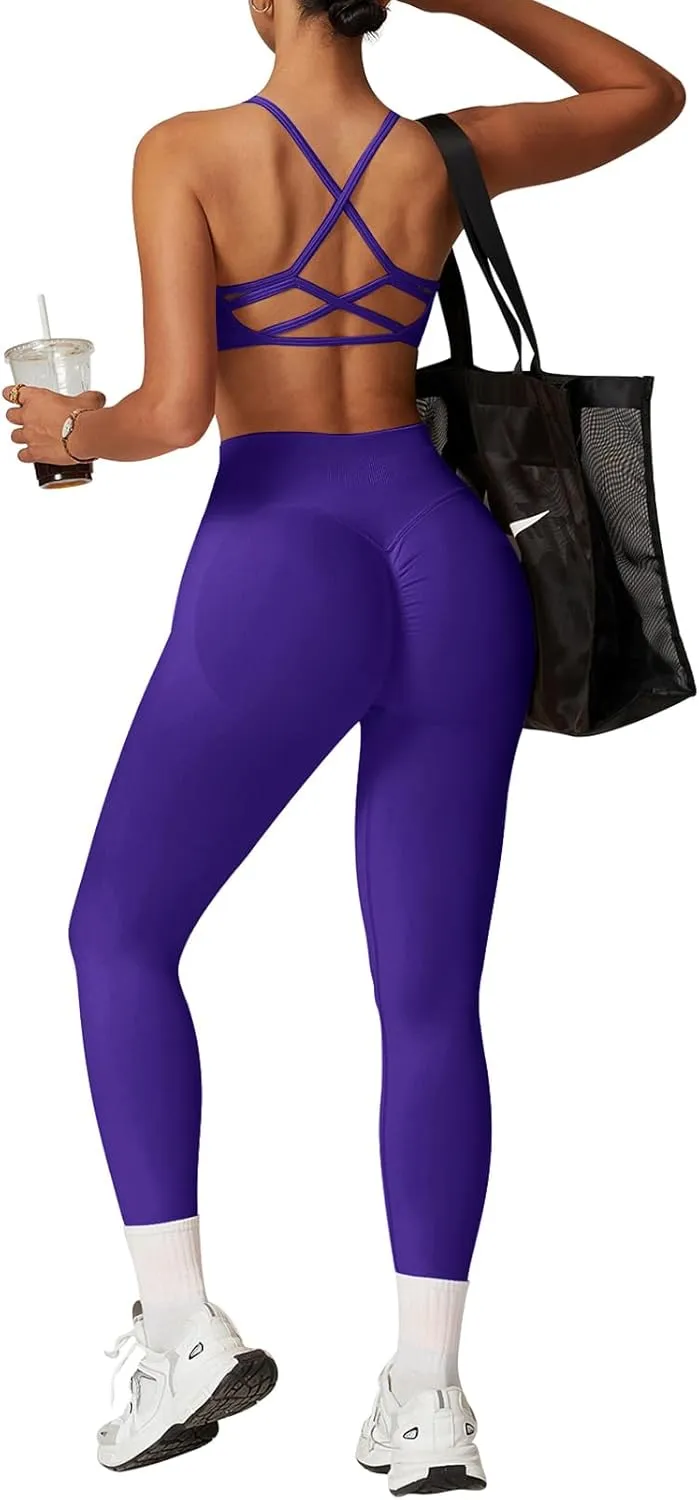 Impact Leggings for Women Hidden Scrunch Butt Leggings Seamless Workout Gym Yoga Pants Compression Tummy Control