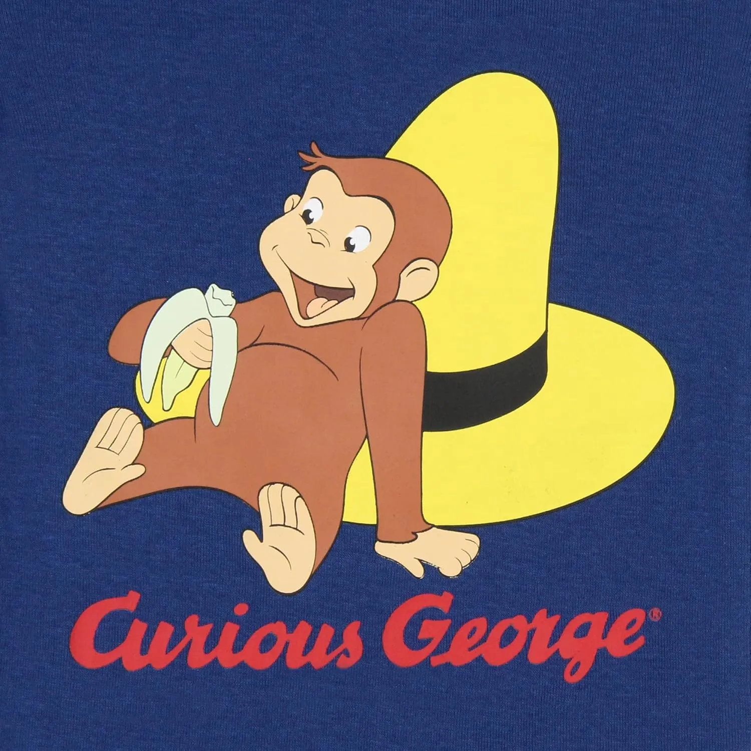 INTIMO Curious George Toddler Boys' Tight Fit Character Banana Striped Sleep Pajama Set Long Sleeves Pants