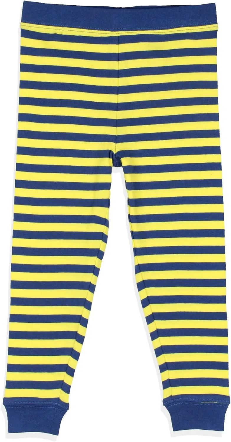 INTIMO Curious George Toddler Boys' Tight Fit Character Banana Striped Sleep Pajama Set Long Sleeves Pants