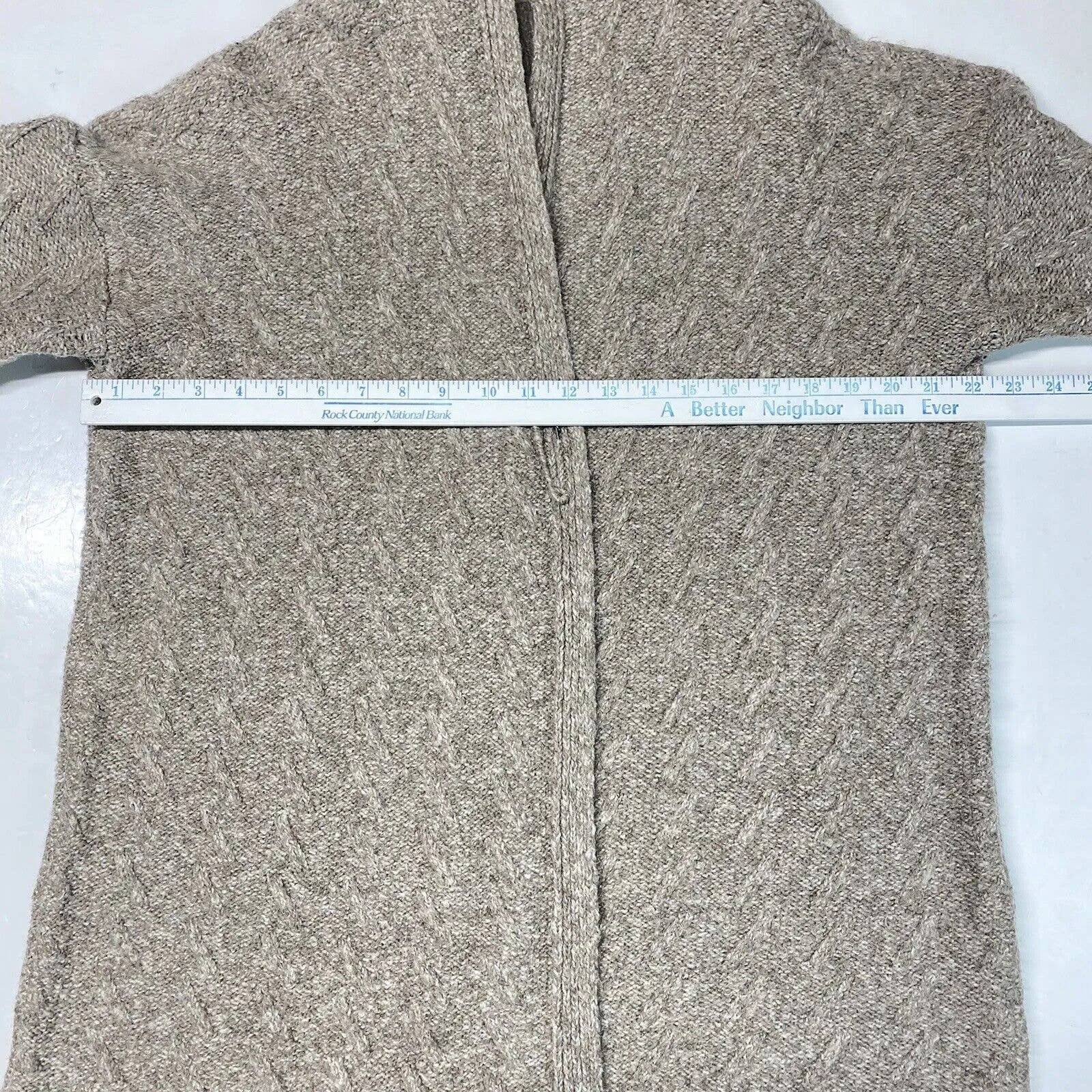 J. Jill Knit Cardigan Sz Medium Taupe/Brown Neutral Open Front Long Sweater EUC