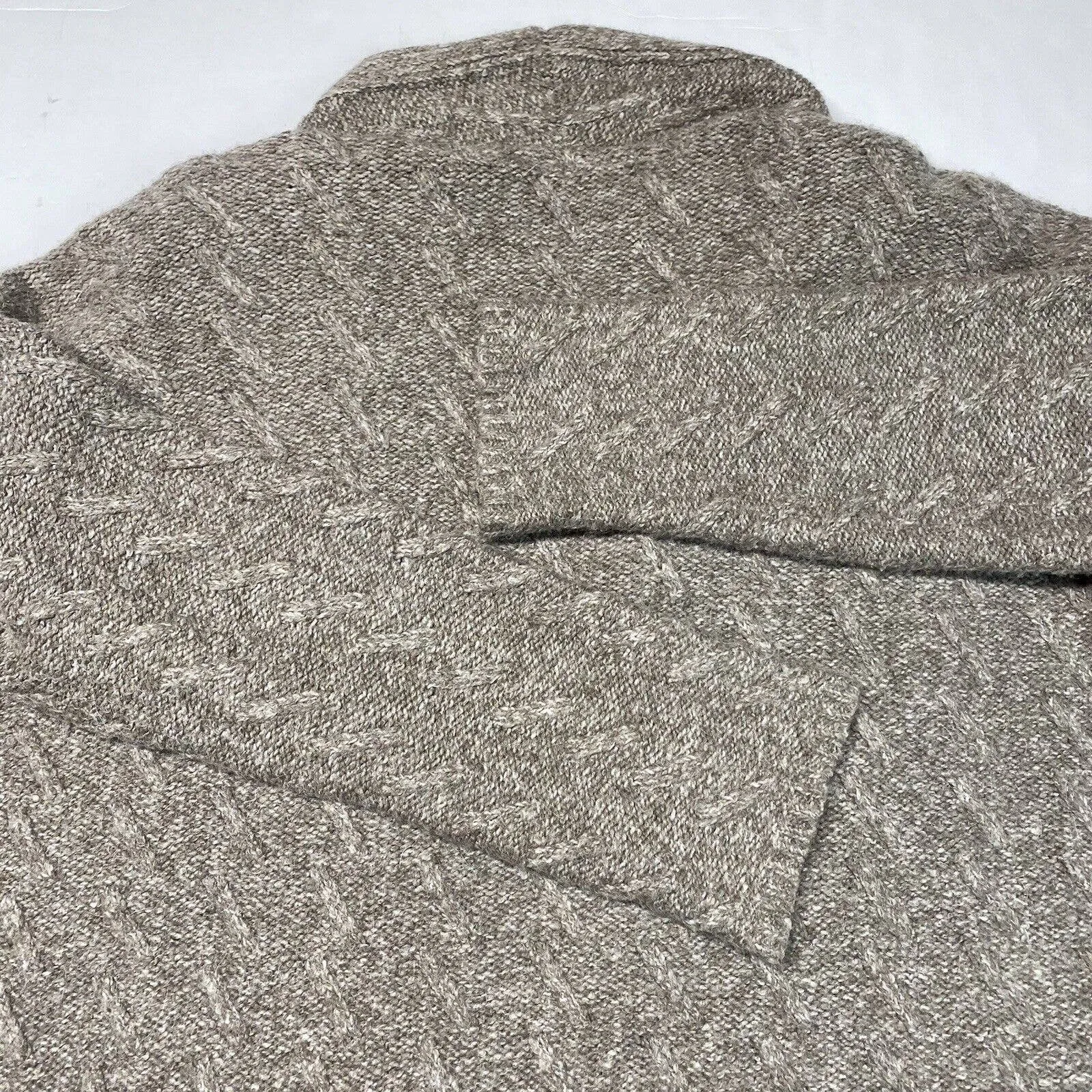 J. Jill Knit Cardigan Sz Medium Taupe/Brown Neutral Open Front Long Sweater EUC