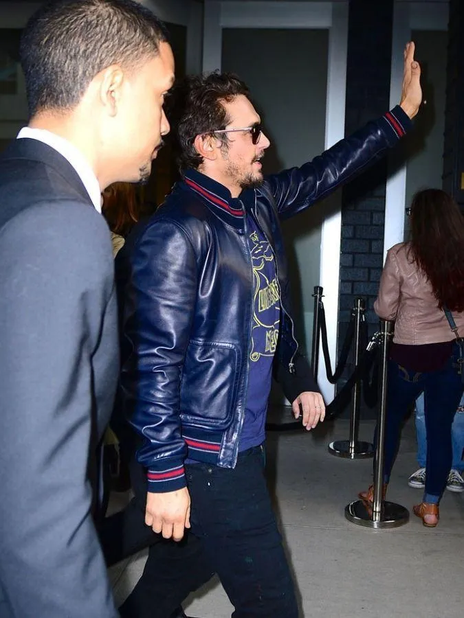 James Franco Blue Stylish Leather Jacket by TJS