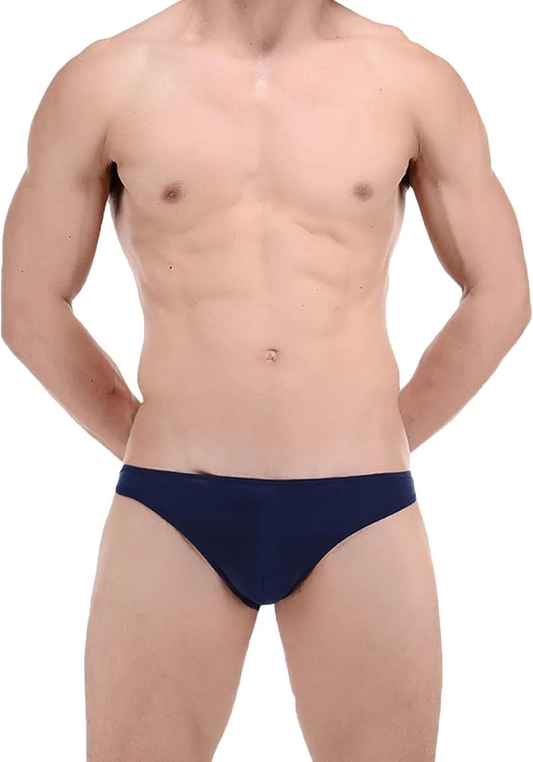 JEsilunmaMY Low Waist Briefs for Men Mesh Sheer Ice Silk U Convex Sexy Lingerie Solid Color See Through Stretch Underwear
