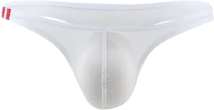 JEsilunmaMY Sexy Ice Silk Thong for Men Low Rise Bulge Pouch G-String Bikini Briefs See Through Supporter Jockstrap Underwear