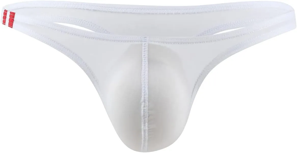 JEsilunmaMY Sexy Ice Silk Thong for Men Low Rise Bulge Pouch G-String Bikini Briefs See Through Supporter Jockstrap Underwear