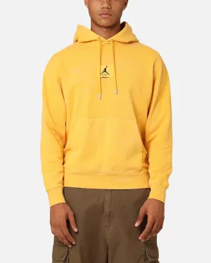Jordan Essentials Flight Fleece Washed Pullover Hoodie Yellow Ochre