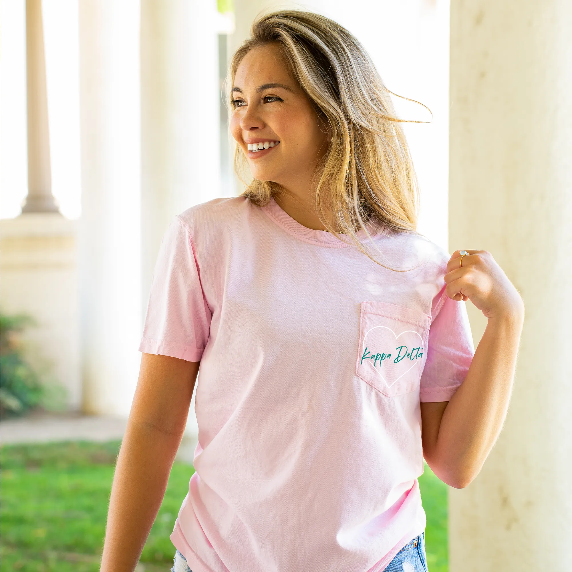 Kappa Delta Heart Pocket T-Shirt - Blossom