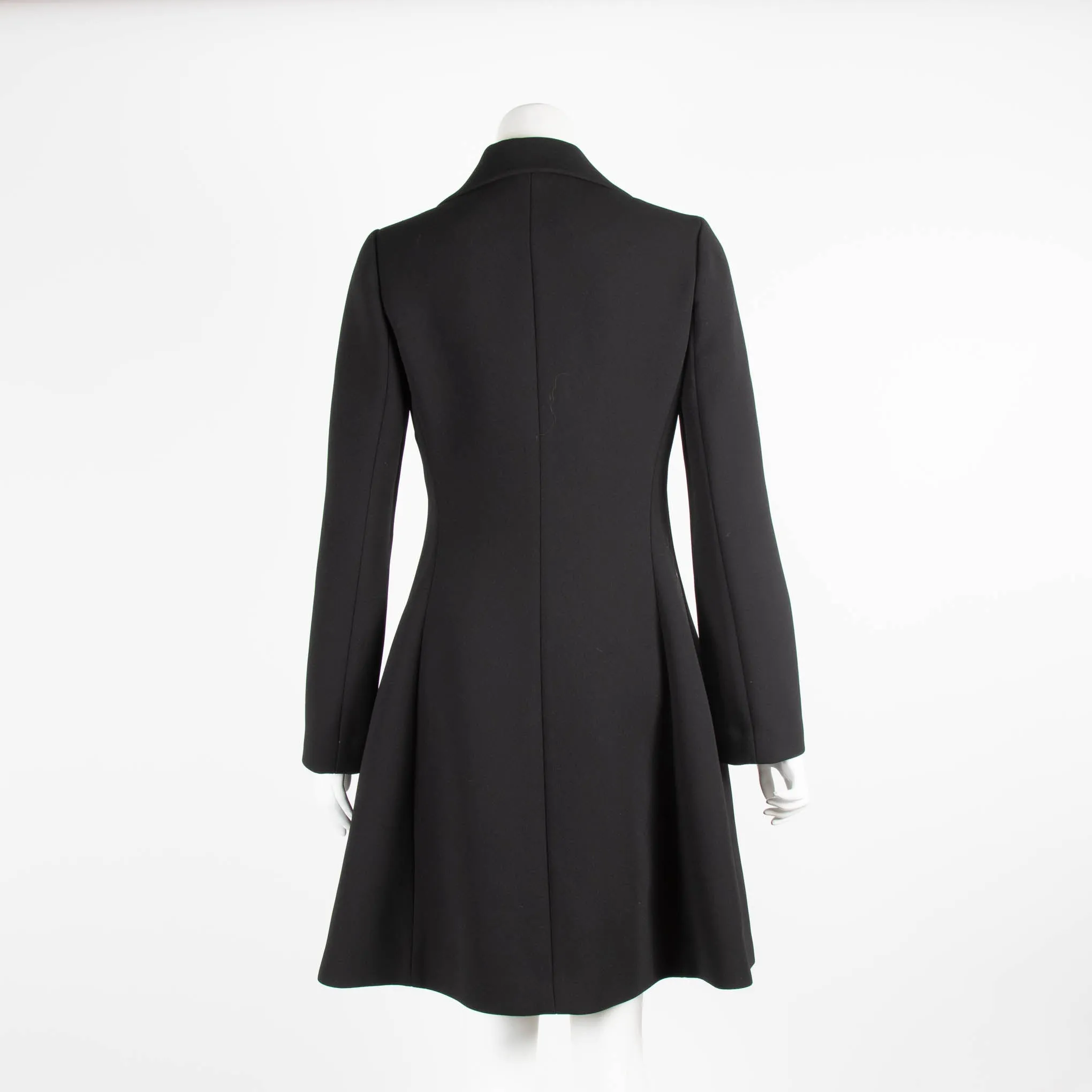 Kate Spade Black Crepe Bow Front Formal Coat