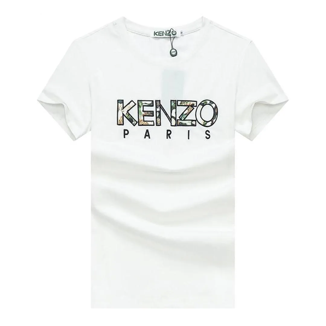 Kenz Industry Lightweight Front Logo Round neck-White