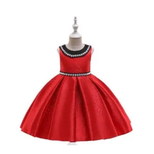 Ketty More Kids Girls Soft Lightweight Lace Pattern Beautiful Princess Solid Colored Dress-KMKGDC10403