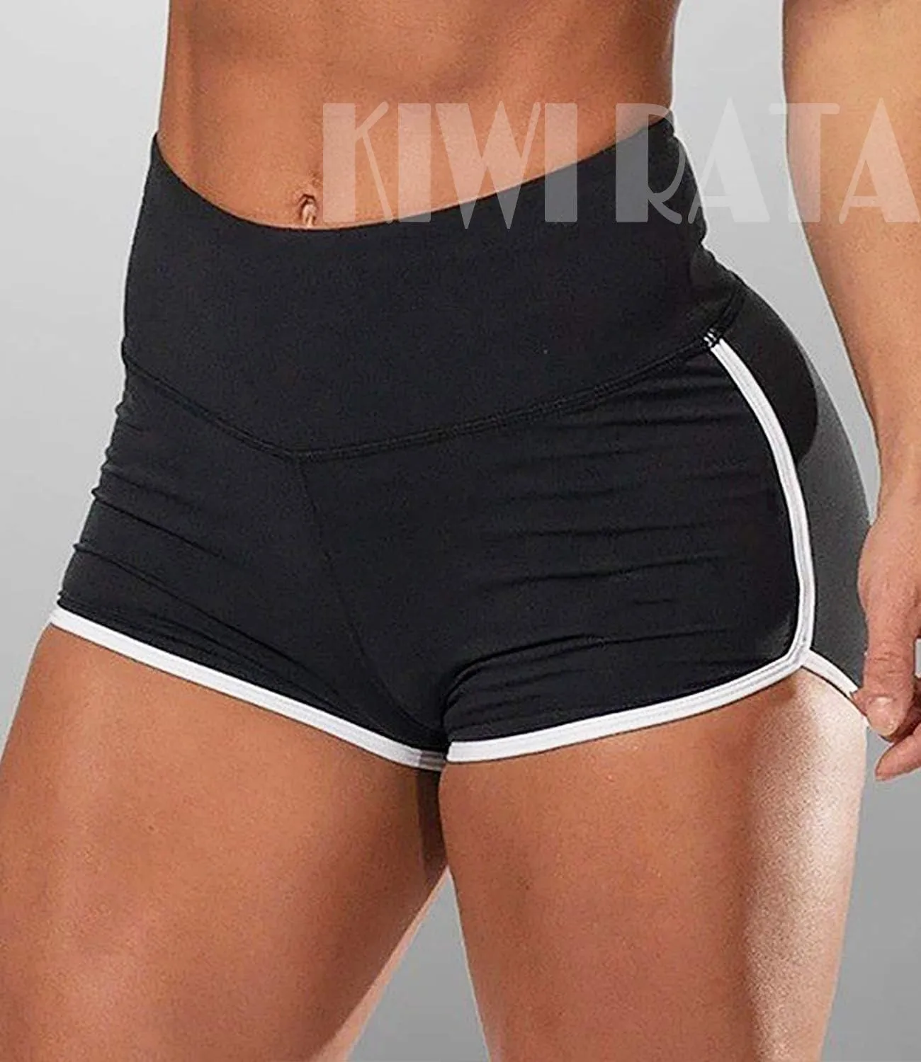 KIWI RATA Women's High Waist Booty Shorts Scrunch Butt Lifting Gym Workout Sexy Yoga Hot Pants