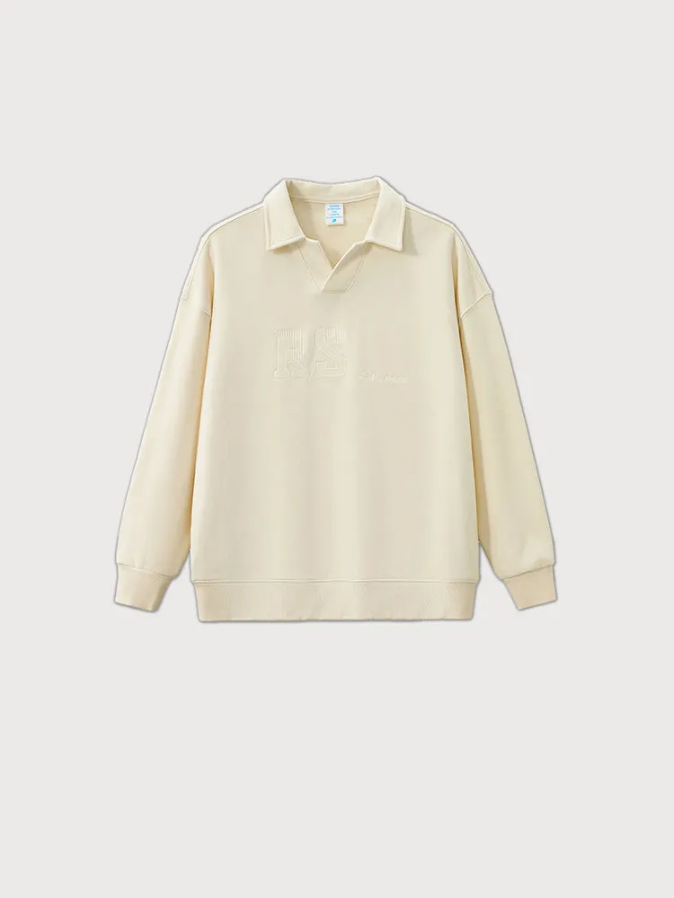 Lapel Loose Padded Oversize Sweatshirt