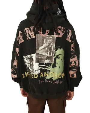LIFTED ANCHOR RELAXED HOODIE BLACK - LASP24-36