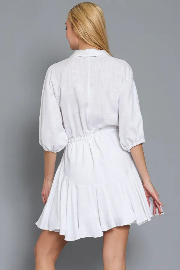 Lightweight Tie Front Waist Mini Dress | FINAL SALE