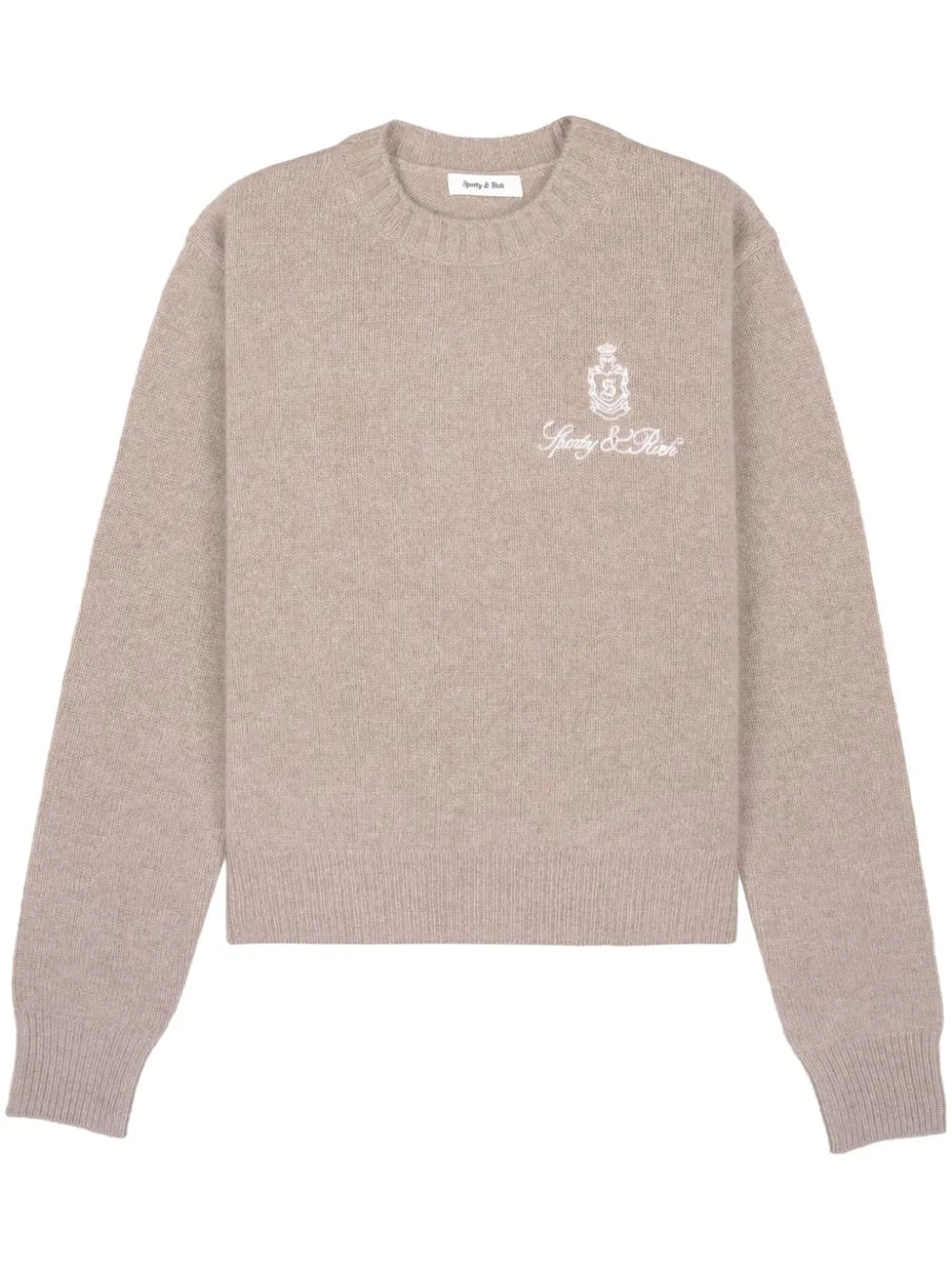 logo-embroidered cashmere jumper