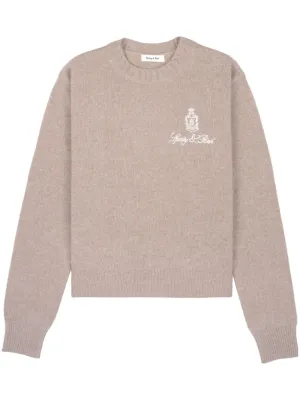 logo-embroidered cashmere jumper