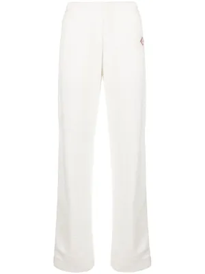 logo-patch side-stripe fleece track pants