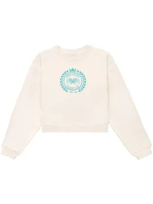 logo-print cotton cropped sweatshirt